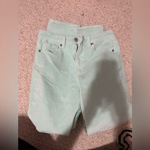 mint green corduroy pants ✿